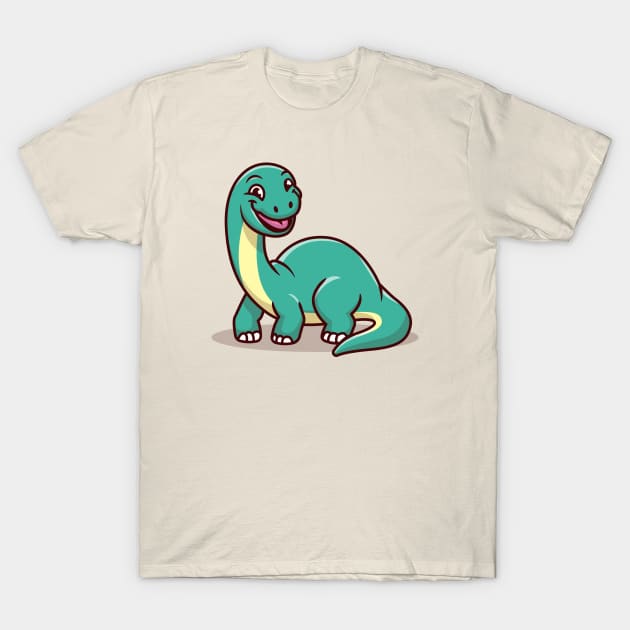 Cute Brontosaurus Smiling T-Shirt by Catalyst Labs